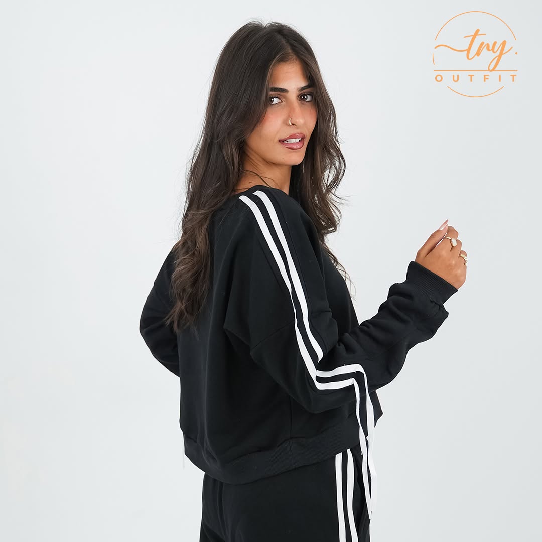 Black oversized lounge hoodie